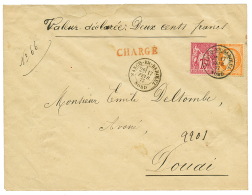 1877 40c SIEGE(n°38) + 75c SAGE Obl. MARQ-EN-BAROEUL Sur Env. CHARGEE (VD=200F). Superbe Qualité. - 1871-1875 Ceres