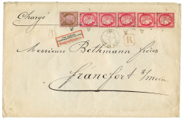 1876 80c CERES(x5) + 10c Obl. ETOILE + PARIS GARE DU NORD Sur Env. RECOMMANDEE Avec Etiquette Allemande "VON AUSLANDE/EI - 1871-1875 Ceres