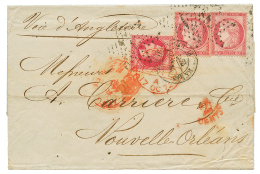 1872 80c EMPIRE(n°32) + 80c CERES(n°57)x2 Sur Lettre De PARIS Pour La NLLE ORLEANS(USA). TB. - 1871-1875 Ceres