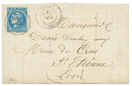 LOIRE : 1871 20c BORDEAUX TB Margé Obl. Cachet T.17 FEURS 28 FEVR Sur Lettre. Signé GOEBEL. Cote 350 Euros - 1870 Emission De Bordeaux