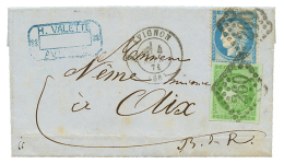 1871 5c BORDEAUX (n°42) 4 Trés Grandes Marges + 20c SIEGE(n°37) Sur Lettre D'AVIGNON. Superbe. - 1870 Bordeaux Printing