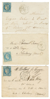 PRISONNIER De La COMMUNE Internés Sur Les PONTONS : 1871 Lot 3 Enveloppes Affr. à 20c Adressées &ag - War 1870