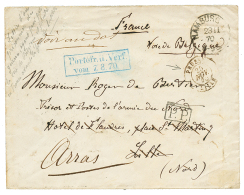 VOIE DE BELGIQUE : 1870 Enveloppe D'un Prisonnier Français à HAMBURG Pour La FRANCE. Recto, HAMBURG + PRUS - Guerre De 1870