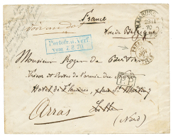 VOIE DE BELGIQUE : 1870 Enveloppe D'un Prisonnier Français à HAMBURG Pour La FRANCE. Recto, HAMBURG + PRUS - Guerra De 1870