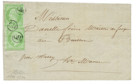 1866 5c(n°20)x2 Obl. Cachet OR Sur Lettre Avec Texte Daté "ALLICHAMPS" Pour WASSY(HAUTE MARNE). Le Cachet OR - 1863-1870 Napoleon III Gelauwerd
