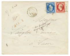 1857 20c(n°14) + 80c(n°17) Obl. PC 3710 Sur Env. CHARGEE D' ALGER Pour LAON. TB. - 1853-1860 Napoléon III