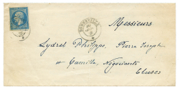 1860 20c(n°14) TB Margé Obl. Cachet Sarde BONNEVILLE Sur Lettre Pour CLUSES. RARE. Superbe. - 1853-1860 Napoléon III