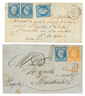 1860 2 Lettres Pour Les PAYS-BAS Avec 20c(n°14)x3 Ou 20c(n°14) + 40c(n°16). TTB. - 1853-1860 Napoléon III.