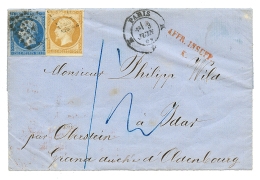 1861 10c(n°13) + 20c(n°14) + AFFR. INSUFF/K + Taxe "1 1/2" Bleue Sur Lettre De PARIS IDAR, GRAND DUCHE D' OLDENB - 1853-1860 Napoleon III