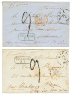1855 2 Enveloppes Via KIEL & DANEMARK Pour La FRANCE. Probablement En Provenance De L'ESCADRE DE LA BALTIQUE. TB. - Marques D'armée (avant 1900)