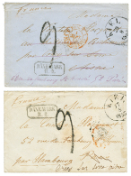 1855 2 Enveloppes Via KIEL & DANEMARK Pour La FRANCE. Probablement En Provenance De L'ESCADRE DE LA BALTIQUE. TB. - Sellos De La Armada (antes De 1900)