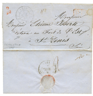 REVOLUTION De 1848 : 1848 PARIS + P.P Sur Lettre Avec Texte Pour Un Détenu Au FORT De L'EST à ST DENIS. Su - Marques D'armée (avant 1900)