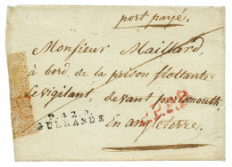 P.42.P GUERANDE Sur Lettre(pd) Pour Un PRISONNIER FRANCAIS, à Bord Du "VIGILANT" à PORTSMOUTH. TB. - Marques D'armée (avant 1900)