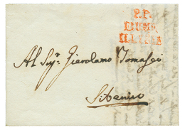 1813 P.P FIUME ILLYRIE Sur Lettre Avec Texte Pour SEBENICO. TB. - 1792-1815: Dipartimenti Conquistati