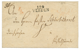 1812 129 VERDEN Sur Lettre Avec Texte. Rare. Superbe. - 1792-1815: Conquered Departments