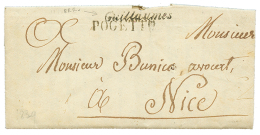 1839 Cachet Rare (type Cursive) GUILLAUMES + POGETTO Sur Lettre Avec Texte Pour NICE. TTB. - Sonstige & Ohne Zuordnung