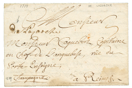 1719 "DE LUZARCHES" Manuscrit Sur Lettre Pour REIMS. Indice 19. TTB. - 1701-1800: Précurseurs XVIII