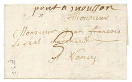 MEURTHE : 1721 PONT A MOUSSON Manuscrit (LENAIN N°6) Sur Lettre Pour NANCY. Indice 20. Superbe. - 1701-1800: Precursores XVIII