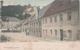 AK Liebstadt Markt Gasthof Zum Schwarzen Kleeblatt A Glashütte Schlottwitz Weesenstein Pirna Börnersdorf Breitenau Döbra - Liebstadt