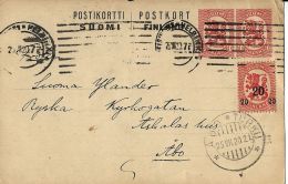FINLANDIA FINLAND 10 P UPRATED 1920 HELSINKI To ABO - Postal Stationery