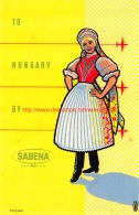 To Hungary By Sabena - Baggage Labels & Tags