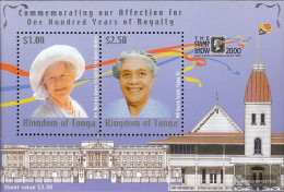 Tonga Block37 (complete Issue) Unmounted Mint / Never Hinged 2000 Queen Mother Elizabeth - Tonga (1970-...)