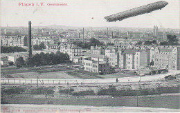 AK Plauen Vogtland Graf Zeppelins Flug 30 Mai 1909 Zeppelin Luftschiff Parseval Wiesenstrasse Güterstrasse Brüderstrasse - Plauen