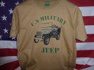 T SHIRT Beige US MILITARY JEEP Tailles L XL XXL ( MB MA WILLYS FORD ) Tee - Véhicules