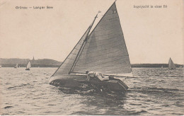 AK Berlin Grünau Langer See Segelyacht In Bö Segeln Segelboot Bei Köpenick Treptow Bohnsdorf Altglienicke Adlershof - Köpenick