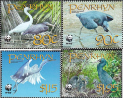 Penrhyn 611-614 (complete Issue) Unmounted Mint / Never Hinged 2008 Pazifischer Riffreiher - Penrhyn