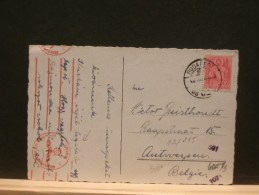 62/215  CP    HONGRIE  POUR LA BELG.  CENSURE ALLEMAGNE - Covers & Documents