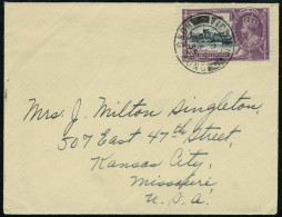 Lettre N° 135, 20c Jubile De Geoege V Seul Sur L Càd Victoria Hong Kong De 1935 Pour Kansas City USA,... - Other & Unclassified