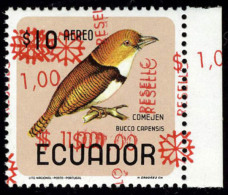 Neuf Sans Charnière 1s Sur 10s Oiseau (Michel N° 1436) Quadruple Surcharge Rouge, Bdf, T.B. - Andere & Zonder Classificatie