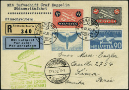 Lettre N° 8, 9 + 10 Et 18 Sur CP Recommandée Zeppelin 6 SAF 1932, Càd Romanshorn 12 IX 32... - Autres & Non Classés