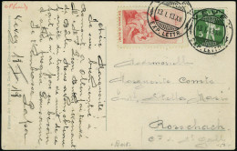 Lettre 10c Rouge Carmin, Précurseur Italien Pro Juventute 1912 Obl 13.1.13 Sur Carte Postale Affranchie... - Andere & Zonder Classificatie