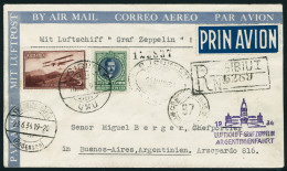 Lettre Zeppelin 1934 Argentinien Fahrt, LR De Sibiu 1, 16.VI.34, Càd De Transit Bucaresti 16.VI.34 Et... - Andere & Zonder Classificatie