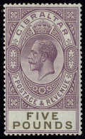 Neuf Avec Charnière N° 90, 5£ George V, Violet Brun Et Noir, Cl, T.B. - Andere & Zonder Classificatie