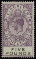 Neuf Sans Charnière N° 90, 5£ Violet Brun Et Noir, T.B. Signé Diéna, Holcombe. - Altri & Non Classificati