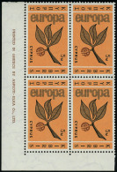 Neuf Sans Charnière N° 250/52, La Série Europa 1965, Blocs De 4, Cdf, T.B. - Altri & Non Classificati