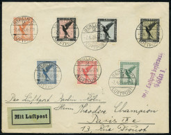 Lettre N° 27/34, Sauf 29, Les 7 Valeurs Emise En 1926 Obl Sur L Berlin 7.4.26 Pour Paris Via Ligne... - Autres & Non Classés