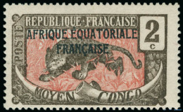 Neuf Avec Charnière N° 20a, 2c Sépia Et Rose Sans La Surcharge Tchad, T.B. Signé - Altri & Non Classificati