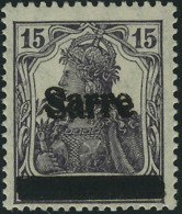 Neuf Sans Charnière N° 7. 15pf Violet, Double Surcharge, Michel N° 7a I DD, Superbe, Signé... - Altri & Non Classificati