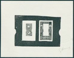 Type Carte De 1932, épreuve D'artiste En Noir Décomposée : Centre + Cadre, Valeur Faciale... - Andere & Zonder Classificatie