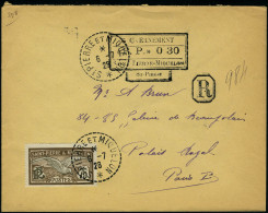 Lettre LR Affranchie Avec Cachet PP 030 + TP N° 90, Càd St Pierre Et Miquelon 6.7.26 Pour Paris T.B. - Altri & Non Classificati