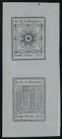 Neuf Sans Gomme N° 1a/2b, 15 Et 30c Se Tenant Réimpression T.B. - Autres & Non Classés