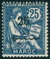 Neuf Avec Charnière N° 32a, 25 Sur 25c Bleu, Surcharge Noire, T.B. Signé G Reine - Andere & Zonder Classificatie