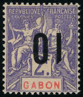 Neuf Avec Charnière N° 77a, 10 Sur 2f Violet Surcharge Renversée, T.B. - Andere & Zonder Classificatie