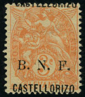 Neuf Sans Gomme N° 3, 3c Orange Double Surcharge Castellorizo T.B. Signé - Other & Unclassified