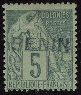 Neuf Avec Charnière N° 4A, 5c Vert, Surcharge Bénin En Bleu, T.B. Rare, Signé Calves +... - Other & Unclassified