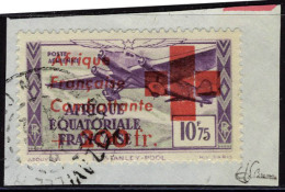 Fragment N° 29, +200F Sur 10f75, Croix Rouge, Obl. Sur Petit Fragment, T.B. Signé JF Brun - Autres & Non Classés